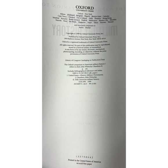 The Oxford Companion to American Military History Vintage 1999 Hardback - Picture 4 of 8